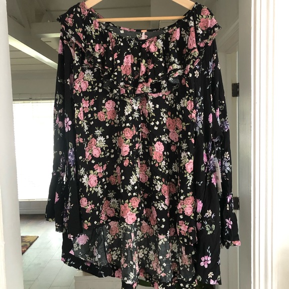 NWT FREE PEOPLE Loretta Tunic Top Dark Combo Printed Size Small - Picture 9 of 12